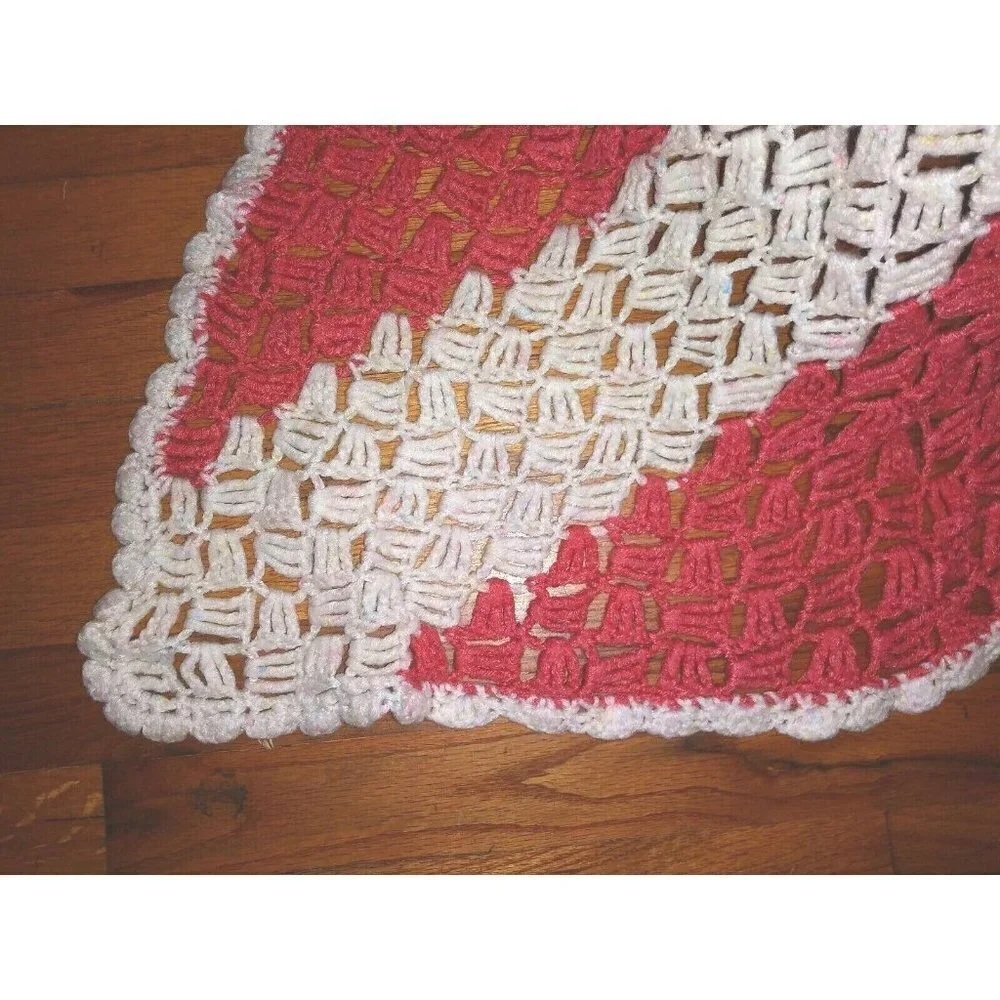 Afghan Throw Salmon pink Ivory 73.5
